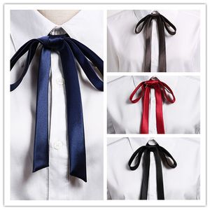Cravates de cou mince satin noeud papillon couleur unie filles vêtements ornement femmes étudiants vintage élégant ruban noeud chemise accessoire 230418