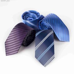 Coules de cou Tie à cravate 6 cm Diagonale Stripe Tie Robe formelle Polyester Jacquard Business étroit Tie Menq