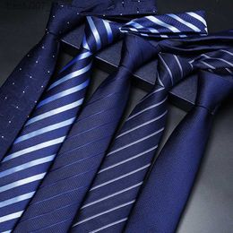 Coules de cou Tie à la robe formelle Robe Forme Zipper mariage Groom Mens Business Hands Not Free for Lazy Blue Peopleq