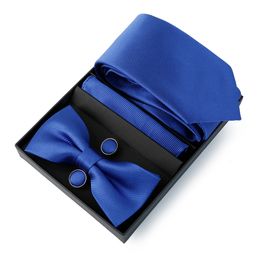 Cravates Cravate Coffret Cadeaux De Mariage Pour Le Marié D'affaires Cravate Cadeaux Couleur Unie Menthe Poivrée Vert Haze Bleu Royal Bleu Noeud Papillon PocketSquare 230907