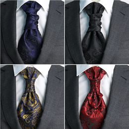 Cravates De Smoking Gilet Ascots Cravate Cravate 10 * 35cm Mans Robe Costume Double Hong Kong Noeud Cravates Gentleman Cravates Fête Pré-Attaché Hommes Cadeau 230728