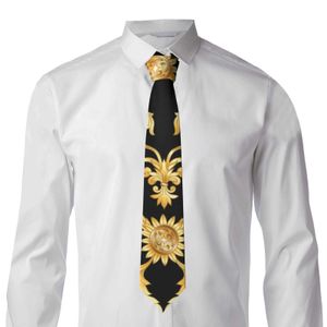 Nekbanden waar het gouden barokke patroon nieuwigheid banden heren mode zwarte stroptie groene kleur nek stropdas voor mannen paisley floral bowtie j230227