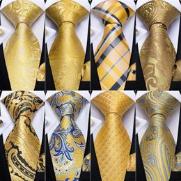 Cravates Jaunes Hommes Cravates Poche Carré Boutons De Manchette Ensemble 100% Soie Cravates Ensemble Pour Hommes Cravate Pour La Fête De Mariage Formelle DiBanGu Célèbre Cravate 230613