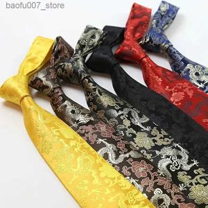 Nekbanden Zodiac Dragon Tie wolkenbrokaat stof bruiloft stropdas bruid stropdas heren casual Chinese tieq