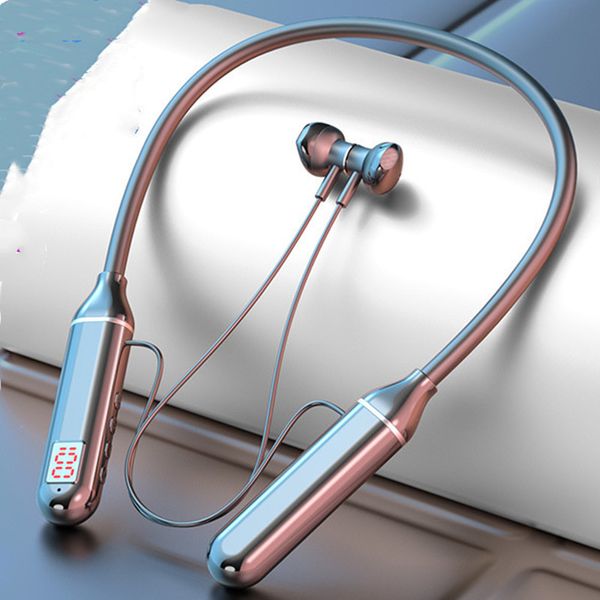 Auriculares Bluetooth de tipo cuello Cable In-Ear Sports Earbuds estéreo Auriculares Bluetooth Mini auriculares inalámbricos para iPhone Samsung Huawei All Smartphone 2024