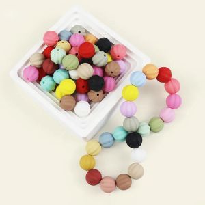 Collier 100 pièces lanterne perles en Silicone 15mm sans BPA pour chaîne de sucette perles en vrac bébé dentition jouets à mâcher accessoires de bijoux à bricoler soi-même