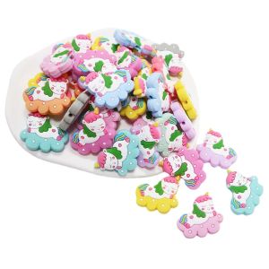 Collier 20 pièces nouvelle licorne Silicone perles focales de qualité alimentaire perles de dentition bébé à croquer molaire jouets bricolage chaîne de mamelon bijoux accessoires