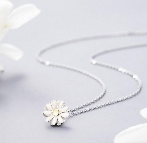 925 beauté NECKLACE fraîcheur de la mode en argent sterling marguerite de soirée de mariage collier soir WY1340