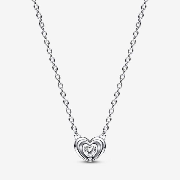 Collier 925 Sterling Silver Radiant Heart Floating Stone Pendentif Collier Collier Mode Mariage Fiançailles Fabrication de Bijoux pour Femmes cadeaux