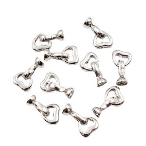 Collier apdgg 10 pcs conclusions de bijoux cercle coeur cuivre cuivre plaqué or pour les bracelets perles colliers faisant des accessoires d'artisanat bricolage