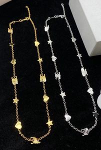 Collier Bracelet étoile à cinq branches, collier avec lettres d'amour, matériau en laiton, conception de Niche, chaîne de clavicule ras du cou