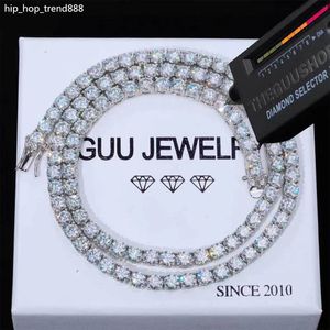 Collier Bracelet Pass Diamond Tester Iced Out Bling Moisanite Diamond Hip Hop Bijoux 925 Colliers de chaîne de tennis en argent pour femmes