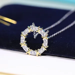 Ketting merk designer ketting luxe sieraden Kettingen Effen kleur diamant Design Ketting hogere kwaliteit cirkel Casual klassiek Sieraden Dag erg leuk