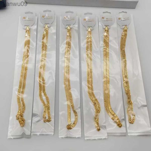 Cadenas de collar Tamaño pequeño grande 24k Cadenas de eslabones chapadas en oro a granel Collares Joyería de moda Cadenas ajustables al por mayor L230704
