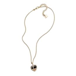 Ketting Kanalen Designer Luxe Mode Dames Zomer Nieuwe Xiangjia Gekleurd Zwart Goud Emaille Volle Diamant Kleine Perzik Hart Zoete En Frisse Liefde Ketting