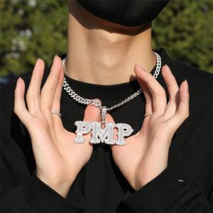 Ketting aangepaste hanger Moissanite Iced Out Name Pendant Necklace for Men Women PRong Setting Letters Hip Hop Jewelry Chain