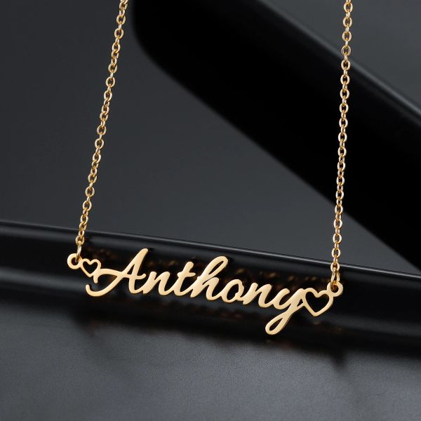 Collier personnalisé à la main charme lettre colliers minuscule amour coeur nom colliers pendentif à la mode pour les femmes bijoux cadeaux de la saint-valentin