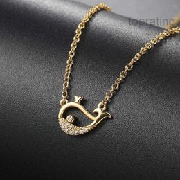 Collier Designer Mignon Pendentif Colliers Baleine Pour Fille Femmes Dessin Animé Mode Coréenne Micro Incrusté Zircon Tour De Cou Chaîne Sur Le Cou Bijoux Cadeau Shangpinhat