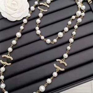 Kettingontwerper voor vrouwen hanglank ketting sieraden 18K vergulde roestvrijstalen parelletter ketting cadeau