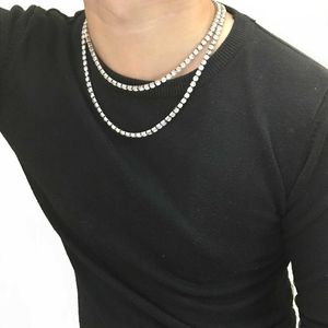 Ketting ontwerper afgestudeerd tennis kettingen enkele ijsketting luxe diamanten sieraden titanium staal mannen en vrouwen liefde jonggehuwden W199B