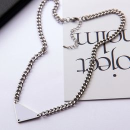 Ketting Designer Sieraden Kettingen Ketting Kettingen Schakelsieraden Letter Driehoekige hanger Aangepaste liefdehangers Dames Dames roestvrij staal