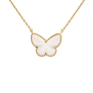 Collier designer moissanite chaîne deux papillon mode plaqué or bijoux femme rose bleu pendentif longs colliers pour femmes zl133 F4