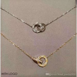 Ketting designer schroef hanger vrouwen roestvrijstalen sieraden dubbele ring diamant achthoekige liefde c