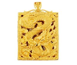 Collier pendentifs Dragon en or 18 carats plaqué platine, petits colliers carrés avec initiales pour femmes et filles avec chaîne 7348625