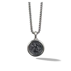 Ketting Dy Luxe Designer TwistedDY Nieuw Puur Zilver Saint Christopher Talisman mm Directe verkoop