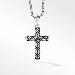 Collier Dy Luxury Designer TwistedDY niche mode polyvalent en argent sterling pendentif croix sculptée