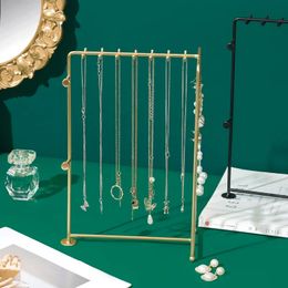 Collier Boucle d'oreille Metal Bijoux Affiche des organisateurs de stockage en or et en anneaux noirs Racks Holders Shops Display Decor