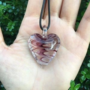 Collier boucles d'oreilles ensemble 1 mode violet coeur verre Murano Floral amour chalumeau pendentif pour femmes articles avec bijoux