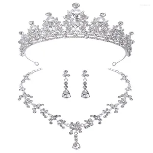 Ketting Oorbellen Set 1 Strass Tiara Bruid Sieraden Bruiloft Kostuum Accessoires