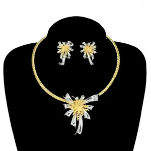 Ketting Oorbellen Set 2023 Est Luxe Kleurrijke Brazilië Dubai Gouden Sieraden Dames Prachtige Ring Armband Mama Gift FHK16538