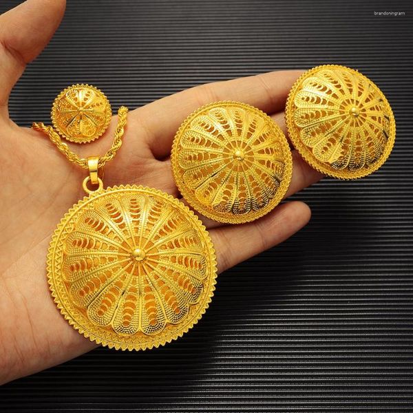 Collier boucles d'oreilles ensemble 2023 bijoux en or éthiopien classique mode ethiopie érythrée pour femmes Habesha cadeau de fête de mariage