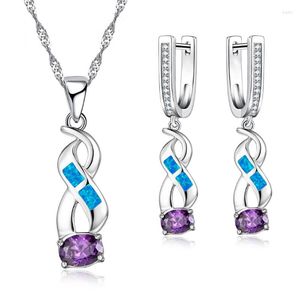 Ensemble de boucles d'oreilles et collier, bijoux à la mode, Imitation opale de feu, pendentif en cristal de Zircon, accessoires de mariage pour femmes, 2023