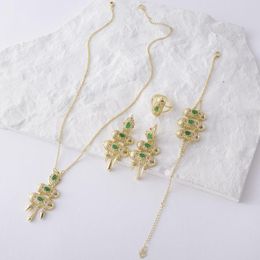 Conjunto de collar y pendientes, joyería exquisita para mujer de junio de 2023, accesorios de boda esmeralda a la moda, regalos