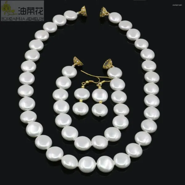Pendientes del collar Conjunto 2024 12 mm Natural blanca Monedera Pulsera de carcasa de perla Auratu joya magnética joyas de fabricación de bricolaje
