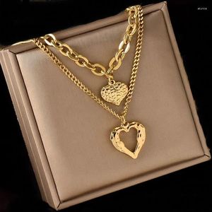 Necklace Earrings Set 2024 Small Uneven Folds Two Love Gold Color Sense Party Accessories High-quality Gifts