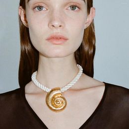 Ensemble collier et boucles d'oreilles Vintage ZAA, pendentif conque en métal pour femmes, bijoux de fête de vacances, 2024
