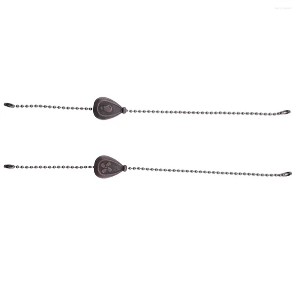 Ensemble de boucles d'oreilles et collier en Bronze, 2 pièces, chaîne de traction pour ventilateur de plafond, pendentif décoratif, Extension d'éclairage, boule perlée