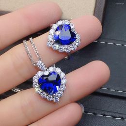 Ketting oorbellen set 2pcs pack 2023 luxe blauwe kleur hart dubai bruiloft voor vrouwen jubileum cadeau sieraden bulk verkopen moonso j5798