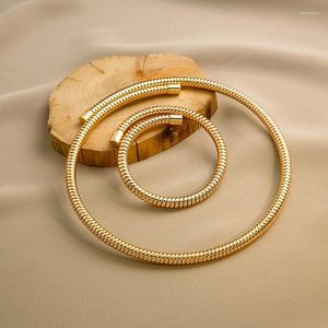 Boucles d'oreilles de collier Réglage 2pcs Empilable Elastic Bracles Bijoux du poignet Spring pour l'usure quotidienne