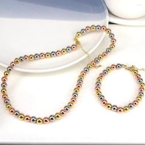 Ensemble de 3 colliers et boucles d'oreilles pour femmes et hommes, chaîne de perles de couleurs mélangées, bijoux gothiques de fête, cadeaux