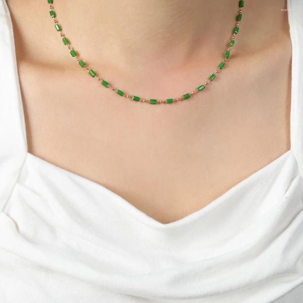 Ensemble collier et boucles d'oreilles en acier inoxydable 316L, bijoux pour hommes et femmes, coquillage vert, pierre de cristal, Bracelet Design personnalisé