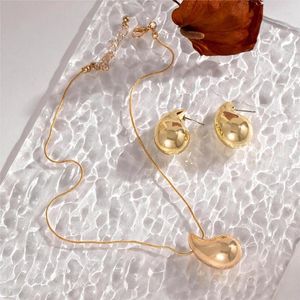 Ketting oorbellen instellen 3 stcs vintage waterdruppel vorm sieraden traan hangende ketting voor vrouwencadeau