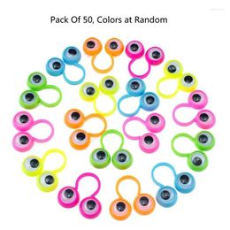 Ketting Oorbellen Set 50 Stuks Oogbol Ring Kit Mode Vinger Oogpoppetjes Googly Eyes Ringen Partij Gunst Voor Halloween Beloningen