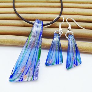 Collier Boucles D'oreilles Ensemble 6 Ensembles Art Baroque Murano Verre Pendentif Bijoux De Mode En Gros N-050