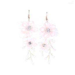 Collier Boucles D'oreilles Ensemble Acrylique Fleur Mariée Bandeau Boucle D'oreille Accessoires De Cheveux Antidérapants Avec Des Perles Pour Anniversaire Stage Party Show Dress Up