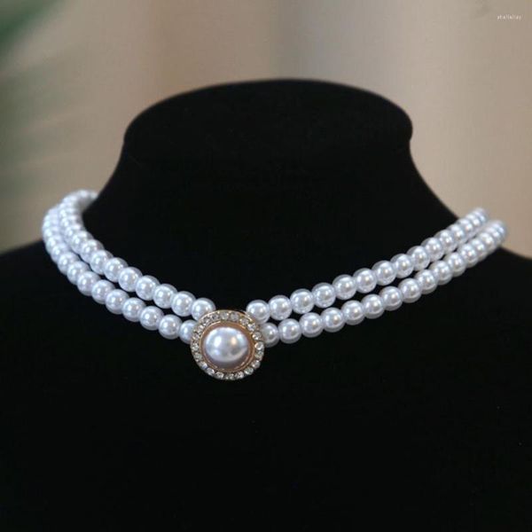 Ensemble de collier et boucles d'oreilles réglables, 1 bague en fausse perle brillante, haut de gamme, rétro, bijoux de mariée Vintage pour mariage